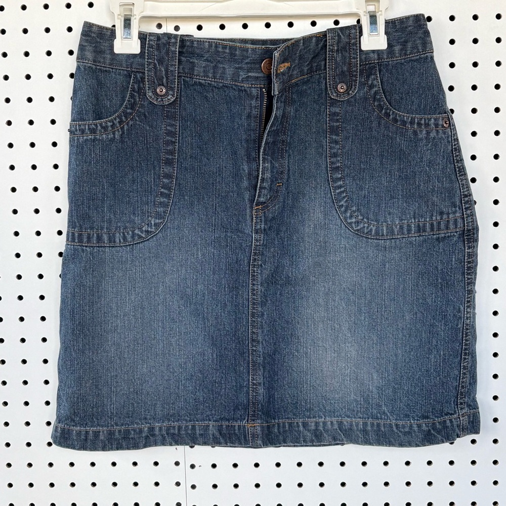 Sonoma Denim Blue Mini Jean Skirt with zipper and button closure size 8P
